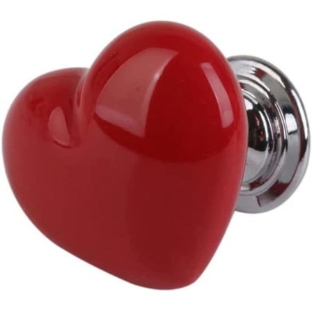 Hjärtformade skåpsknoppar i keramik, keramiska lådknoppar