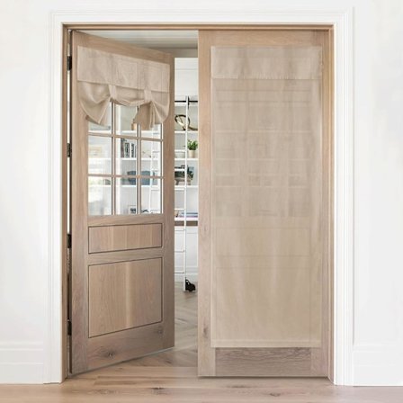 Linenblanding Dørgardin - Personvern Fransk Dørgardin Lysfiltrering Vindu Dørgardin for Patio Dør Blind Tie Up Shade