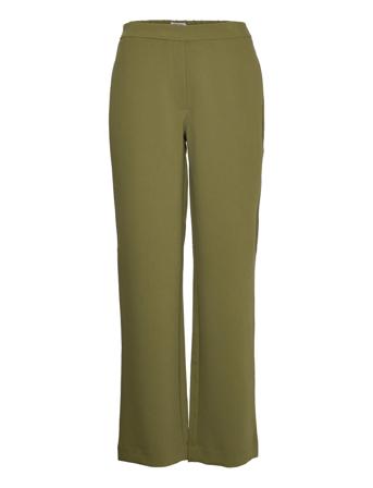 Mschtaira Hedvig Pants Bukser Med Lige Ben Grøn MOSS COPENHAGEN