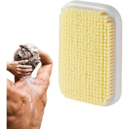 Vægmonteret Ryg Scrubber til Brusebad, Stor Exfolierende Børst til Brusebad Badebørst Håndfri Rygbørst & Krops Scrubber