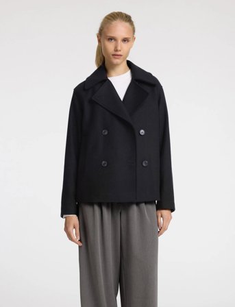 Selected Slfalma Short Wool Jacket Noos - Black - 42