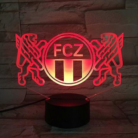 3D LED Nattlampe for Barn, Fotballklubb Zurich Fcz Bordlampe