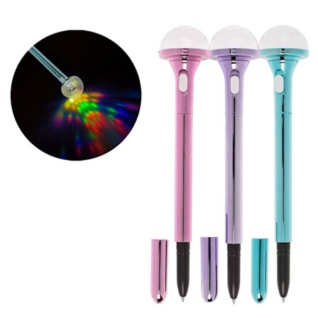 Penn / Kulepenn Diskokule med LED multifarge