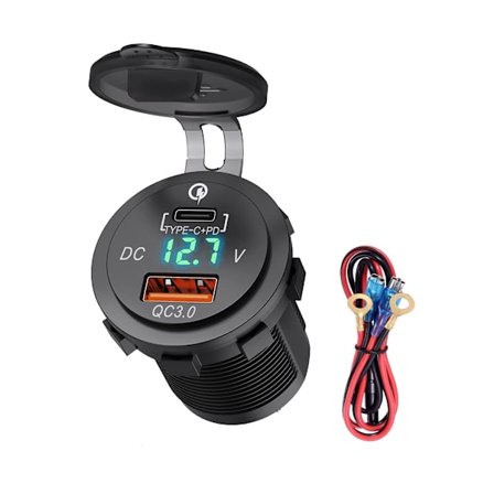 Dobbeltport Biloplader Med Spændingsovervågning Til Køretøjer Motorcykel Bil