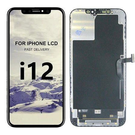 iPhone 12 Pro Max LCD Skärm - Svart (Tagen från ny iPhone)