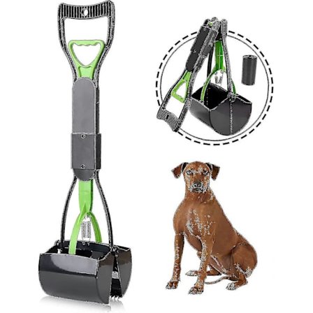 Heytea Foldbar Hundeposeopsamler til Store & Små Hunde, Bærbar Langskaftet Affaldsopsamlingsskovl med Høj Styrke & Holdbarhed