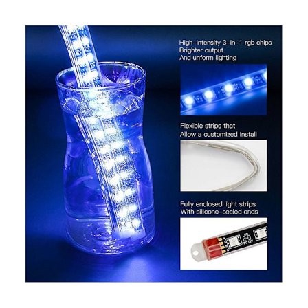 Moottoripyörän LED-alavalokitti, RGB-nauhat, vedenkestävä, 12 kpl (FMY)