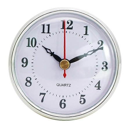 80mm/3,15 tommer Klassisk Klokke Quartz Urverk Innfelt Svart Metall Klokke Rund