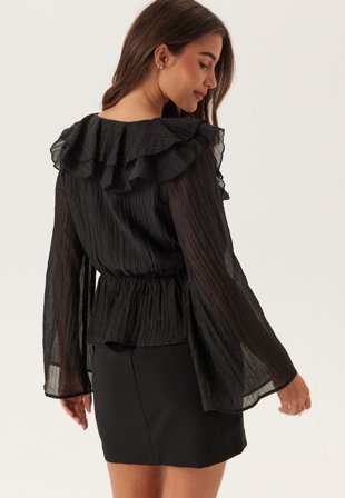 BUBBLEROOM-Ruffle Wide Sleeve Blouse-L