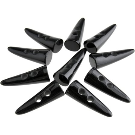 10 stk. Resin 2-huls sy-knapper i sort