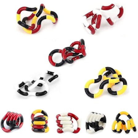 5 Sæt Fidget Legetøj, Tangle Fidget Legetøj, Finger Sensory Legetøj, Hjerne Fantasiværktøjer, Kreationer