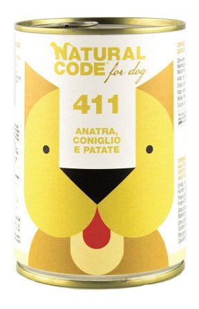 Natural Code For Dog 411 Anatra Coniglio e Patate 400g