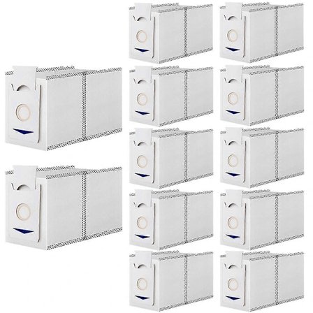 |NT| 12-pakkaus pölynimuripusseja T30 Pro T30 Max -pölynimureille, suuri kapasiteetti, varaosatarvikkeet valkoinen