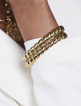 By Jolima Ocean Bangle - Gold - ONE SIZE