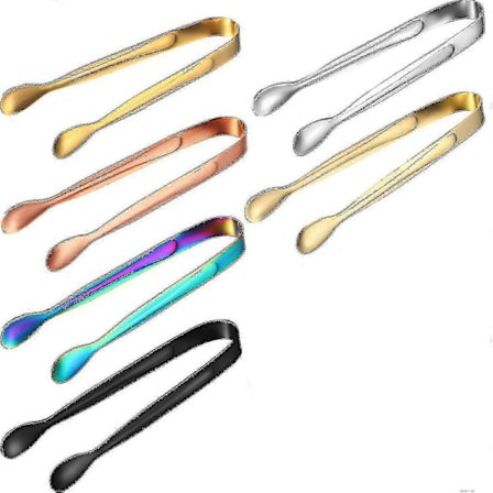 SZTXJ Sukkerklyper, 6 stk. flerfargede godteriklyper i rustfritt stål for fester, bryllup, salatbar og kjøkken.