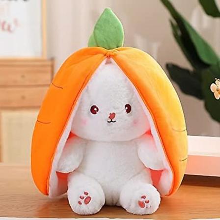Jordgubbskanin förvandlad till liten kanin fruktdocka plyschleksak morot kanin plyschdocka flicka barn födelsedagspresent[HK] 25cm Carrot Rabbit