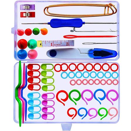 73-delars stickningsverktyg tillbehör leveranser virkning sömnad startpaket med förvaringslåda