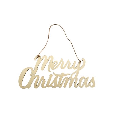 Glædelig Jul Træskilt Shabby Rustik Ufærdig Ornament