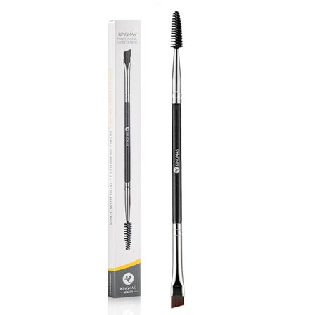 Øjenbryn børste Spoolie Professionel dobbelt-endet vinklet øjenbrynsbørste til optegning og formning af bryn eller vipper (sort) Sort