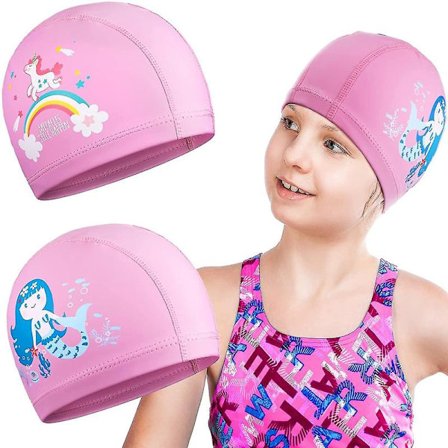 2 kpl uimalakkeja lapsille, taaperoille, pojille ja tytöille, vedenpitävät uimalakit lapsille pitkille ja lyhyille hiuksille