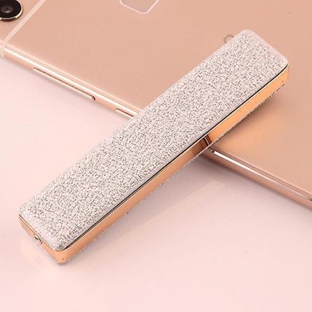 Sähkösytytin USB Ladattava Liekitön Tuulenpitävä Ohut muotoilu USB kaapelilla Matte Silver