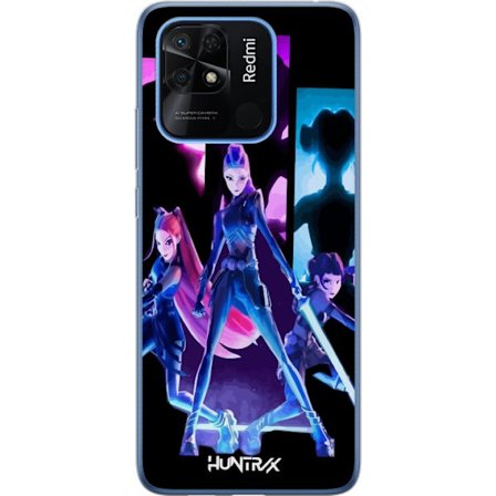 Yhteensopiva Puhelinkuori Xiaomi Xiaomi Redmi 10C Tulevaisuutta ennustava tyttöryhmän kuva, jossa on neonvaloja ja voimakkaita värejä sci-fi-estee