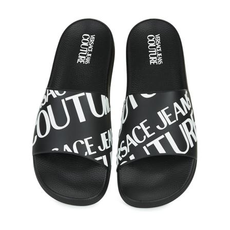 Versace, Flip Flops Sliders Zwart, Heren, Maat:41 EU