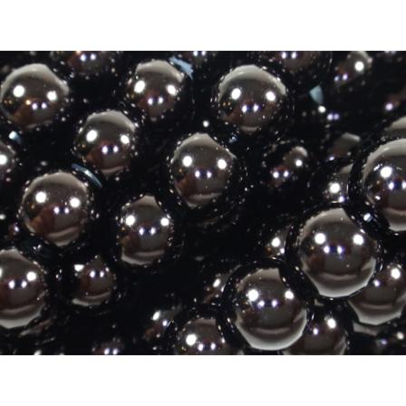 110st Vaxade Glaspärlor 8mm - Svarta Svart 8 Mm