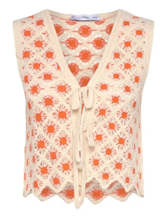 Mango | Crochet Top With Ties | S
