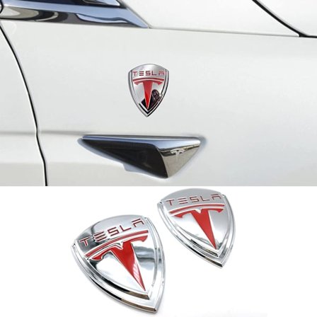 Biltillbehör och Tesla-skylt - 3D-metallsylt / Bildekal / Setu