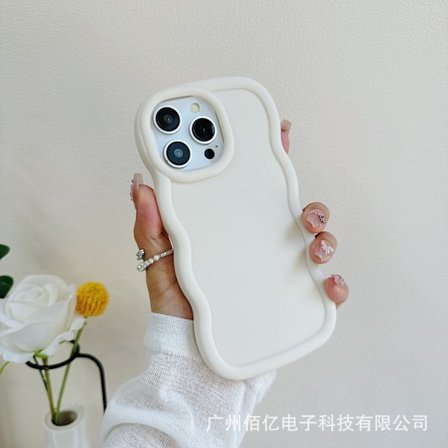 Skal för iPhone 17 PRO MAX Antikvit Vit Vågig Kant Mjuk