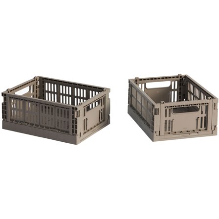 HAY Colour Crate Mini oppbevaringsbokser 2 stk, warm grey