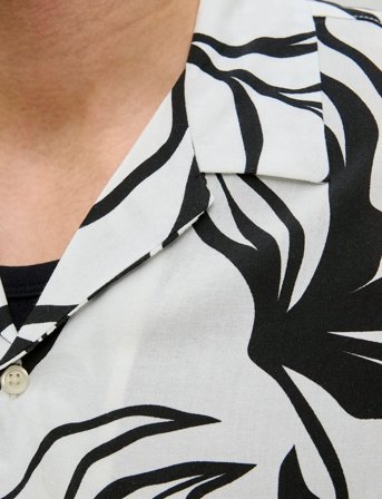 Jack & Jones Jjjeff Monochrome Resort Shirt Ss - Black - XXL