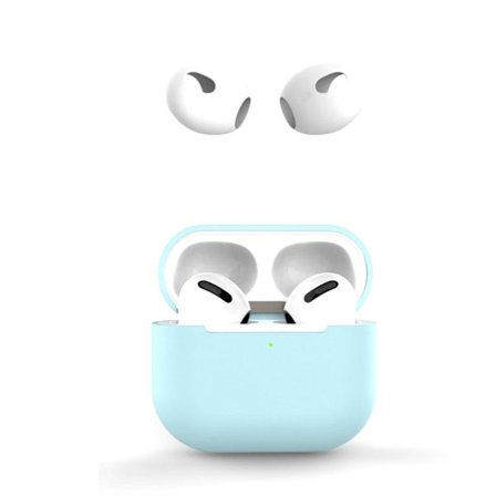 AirPods 3 silikonfodral med öronkåpor - Blå / Vit
