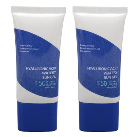 2 stk. 50 ml Hyaluronsyre Fuktighetsgivende Daglig Solkrem Gel for Ansikt