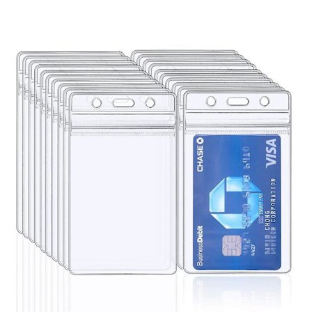 20 st ID-korthållare, vattentäta ID-korthållare i vinyl, genomskinliga plastkorthållare för namnskyltar