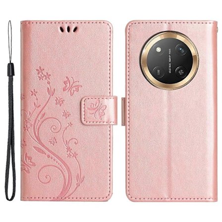 For Honor X9c 5G -kotelo PU-nahkainen puhelinlompakkokotelo hihnalla