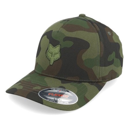 Fox - Camo flexfit Keps - Fox Head Hat Green Camo Flexfit @ Hatstore