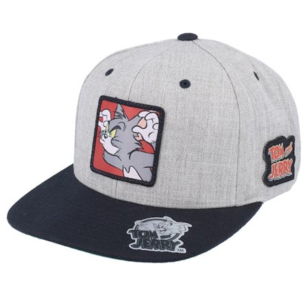 Tom & Jerry - Grey - snapback - Cap - Tom Angry Heather Grey/Black Snapback - Hatstore