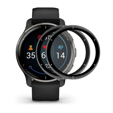 2Pcs ENKAY Garmin Venu 2 Plus 3D reuna + PMMA näytön suojakalvo