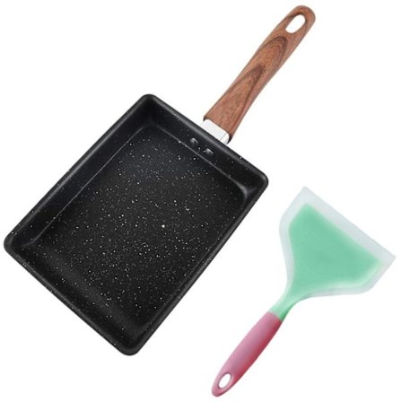 Omeletpande, non-stick japansk Tamagoyaki pande med håndtag sort