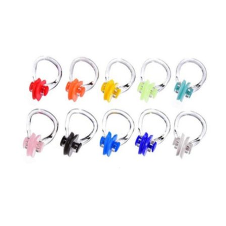 Næseklemmer til svømning i silikone flerfarvet 10-pak