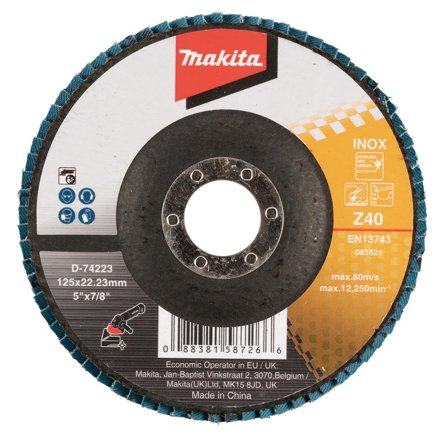 Makita D-74223 Lamellslipeskive 125 x 22,23 mm Z40, Maskintilbehør & forbruk