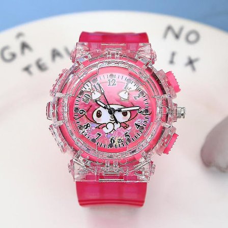 Sanrio Ur Kuromi Cinnamoroll My Melody Kawaii Pige Frisk Og Sød Tegneseriefigur Studerende Mode Elektronisk Lys Ur{AZC}