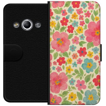 Kompatibelt Lommeboketui til Samsung Galaxy Xcover 3 Morsomme blomster i fargerikt håndmalt mønster