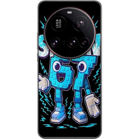 Kompatibelt Mobilskal till Xiaomi Xiaomi 15 Ultra Lekfull blå illustration med siffrorna Six Seven i retro arkadstil med stark typografi och grafisk