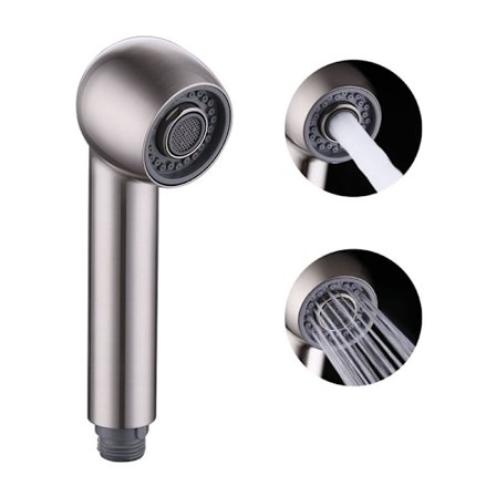 Køkkenhane Spray Udskiftning 2 Jets Spray Hoved til Udtræk Køkken Armatur, G1/2 Lige Gevind, Børstet Nikkel