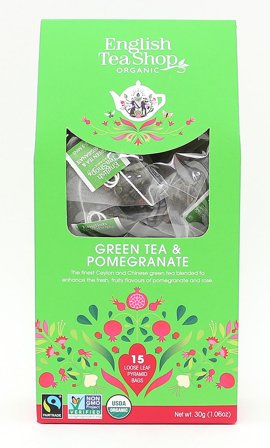 English Tea Shop Green Tea & Pomegranate Te Ø 15 breve, Helse & Madvarer, Te, Urtete