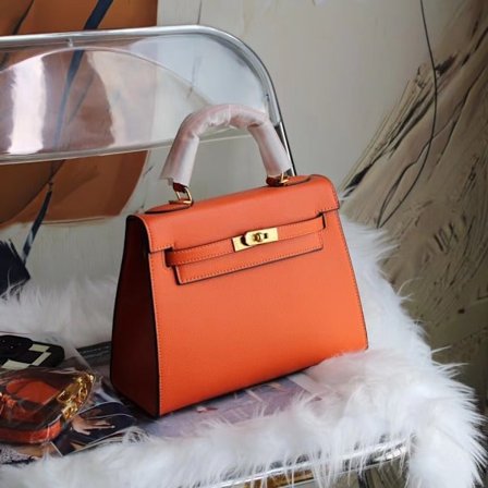 Håndlaget oransje crossbody-veske for kvinner, liten størrelse 22x7x16 Oransje Small size: 22*7*16