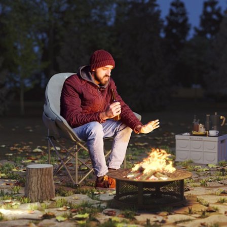 Kokoontaittuva tuoli, taitettava retkeilytuoli sivutaskulla, pehmustettu kantolaukku, taitettava ulkotuoli, kantavuus jopa 120 kg, kestävä, kevyt kala
